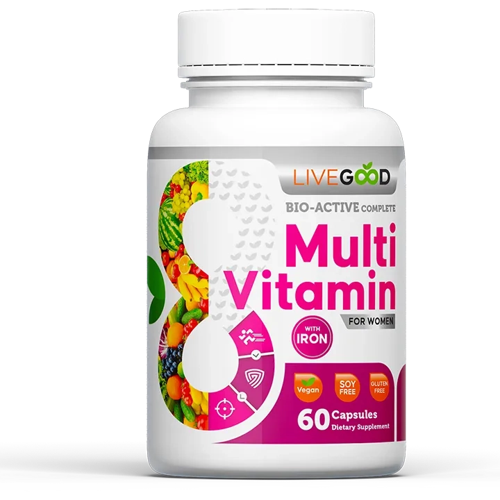 💜 El secreto para sentirte fuerte y radiante: Bio-Active Complete Multi-Vitamin for Women with Iron de LiveGood